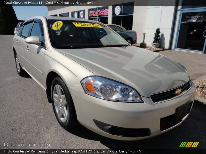 Gold Mist Metallic / Neutral Beige 2008 Chevrolet Impala LT