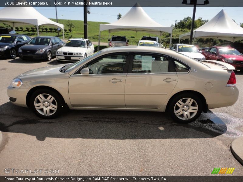 Gold Mist Metallic / Neutral Beige 2008 Chevrolet Impala LT