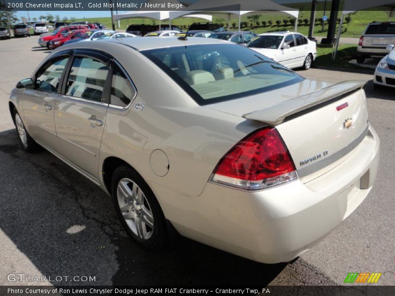 Gold Mist Metallic / Neutral Beige 2008 Chevrolet Impala LT