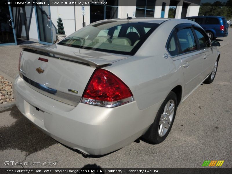 Gold Mist Metallic / Neutral Beige 2008 Chevrolet Impala LT