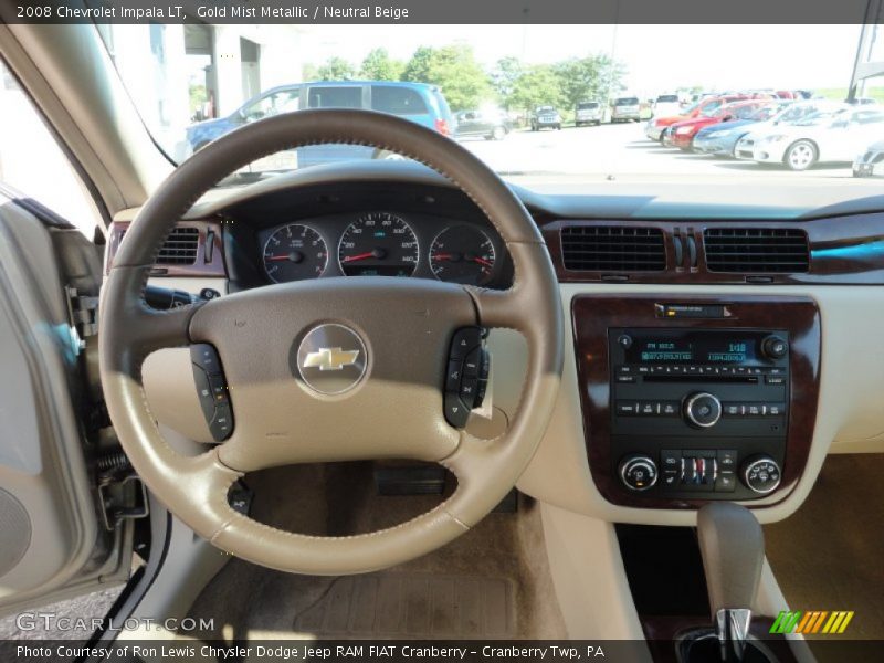 Gold Mist Metallic / Neutral Beige 2008 Chevrolet Impala LT