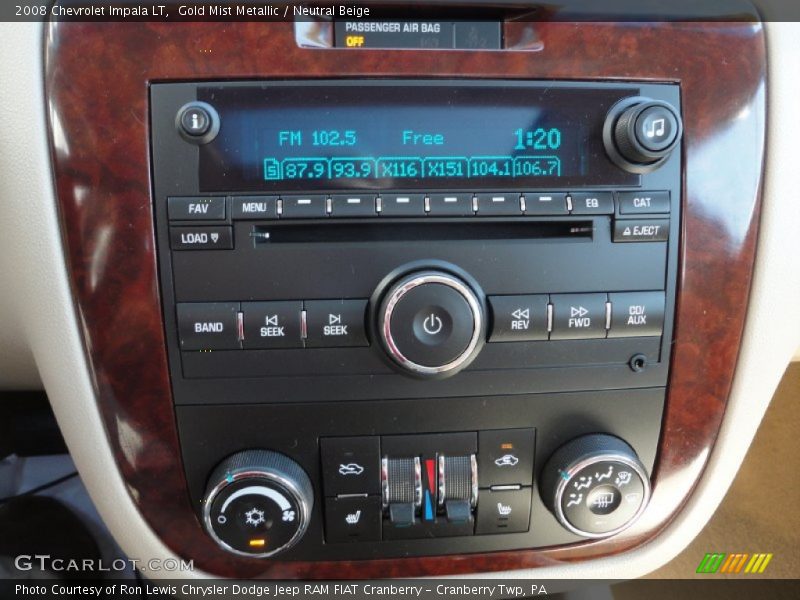 Gold Mist Metallic / Neutral Beige 2008 Chevrolet Impala LT