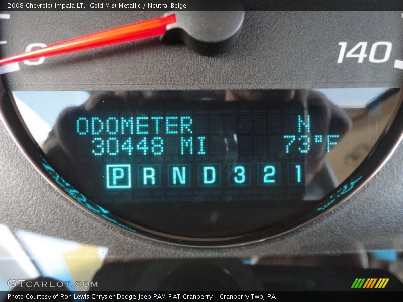 Gold Mist Metallic / Neutral Beige 2008 Chevrolet Impala LT