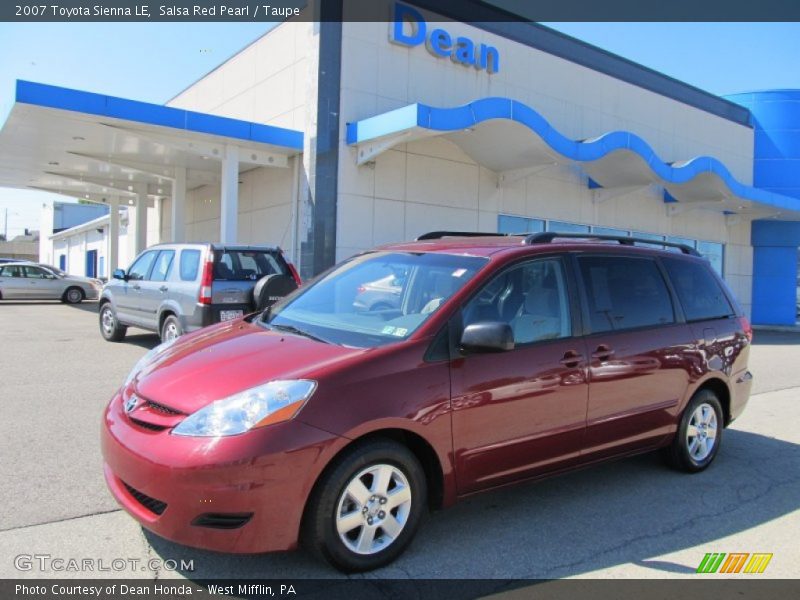Salsa Red Pearl / Taupe 2007 Toyota Sienna LE