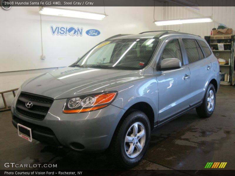 Steel Gray / Gray 2008 Hyundai Santa Fe GLS 4WD