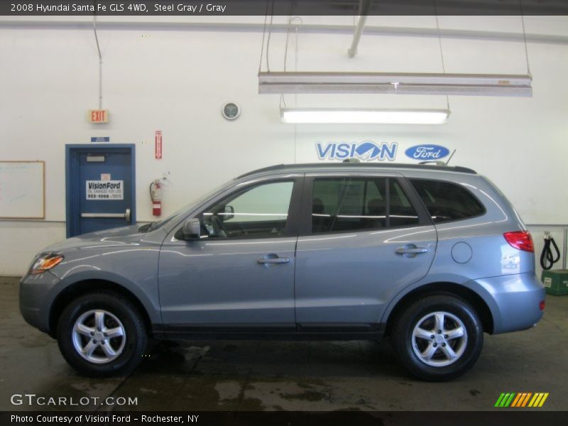 Steel Gray / Gray 2008 Hyundai Santa Fe GLS 4WD