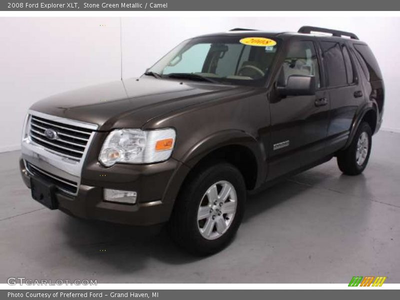 Stone Green Metallic / Camel 2008 Ford Explorer XLT