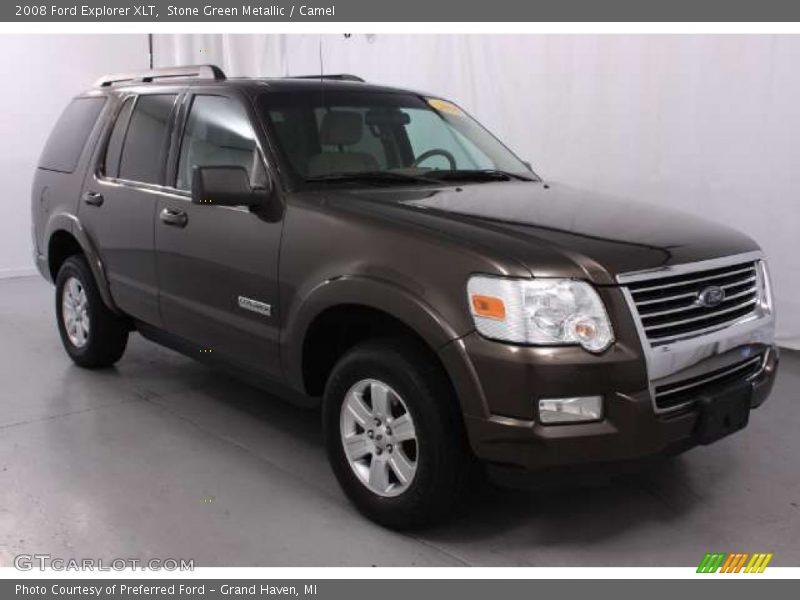 Stone Green Metallic / Camel 2008 Ford Explorer XLT