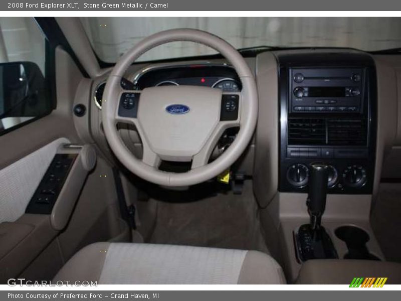 Stone Green Metallic / Camel 2008 Ford Explorer XLT