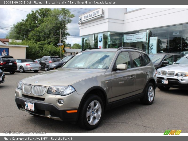Platinum Bronze Metallic / Sand Beige/Black Nevada Leather 2008 BMW X3 3.0si