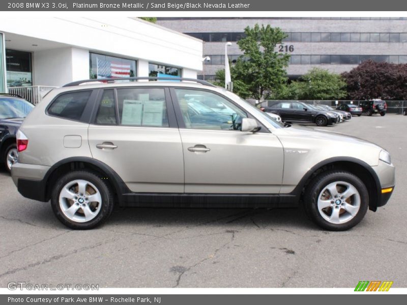 Platinum Bronze Metallic / Sand Beige/Black Nevada Leather 2008 BMW X3 3.0si