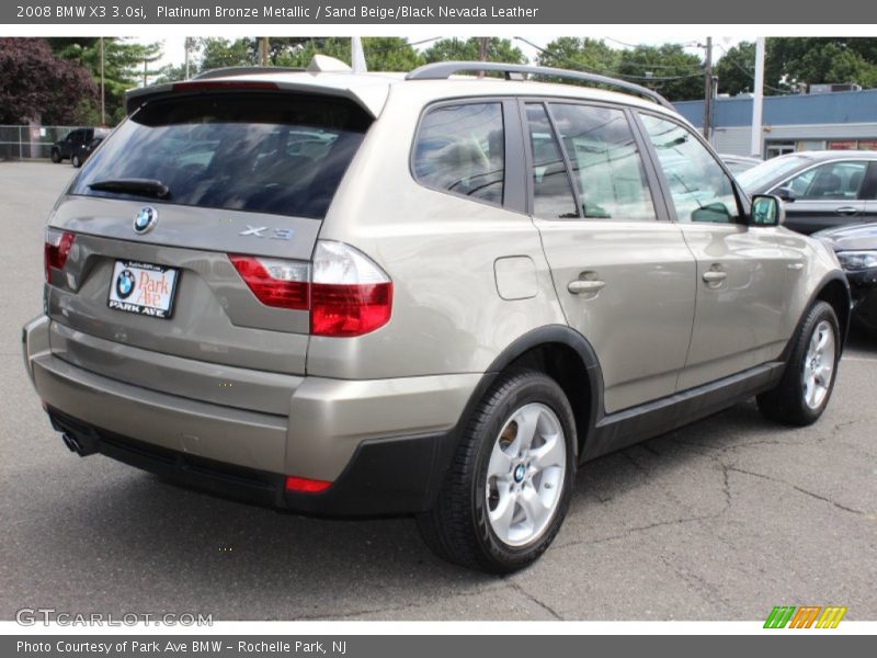 Platinum Bronze Metallic / Sand Beige/Black Nevada Leather 2008 BMW X3 3.0si