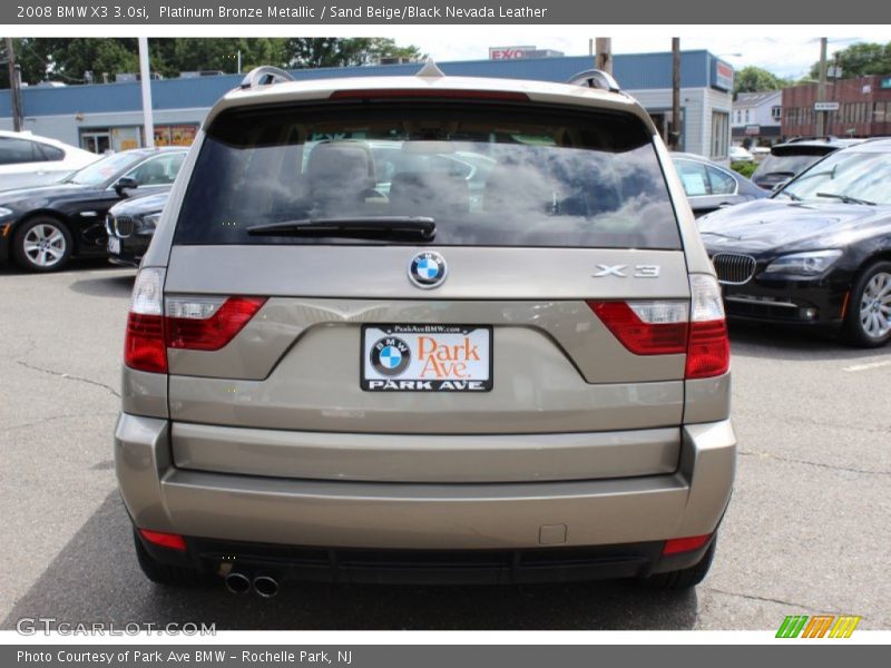 Platinum Bronze Metallic / Sand Beige/Black Nevada Leather 2008 BMW X3 3.0si
