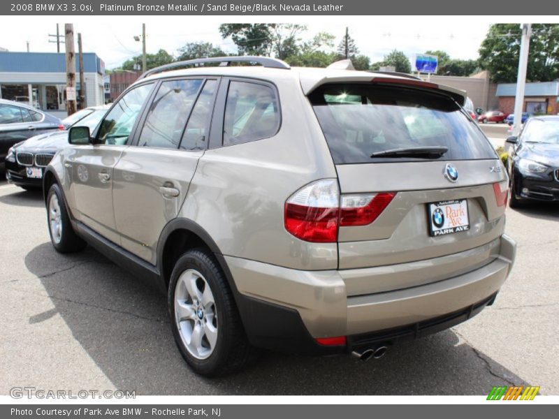 Platinum Bronze Metallic / Sand Beige/Black Nevada Leather 2008 BMW X3 3.0si