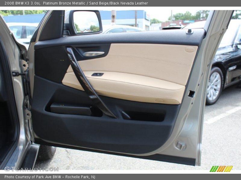 Platinum Bronze Metallic / Sand Beige/Black Nevada Leather 2008 BMW X3 3.0si