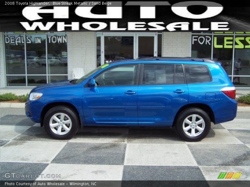 Blue Streak Metallic / Sand Beige 2008 Toyota Highlander