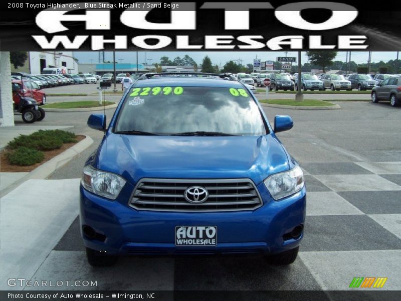 Blue Streak Metallic / Sand Beige 2008 Toyota Highlander