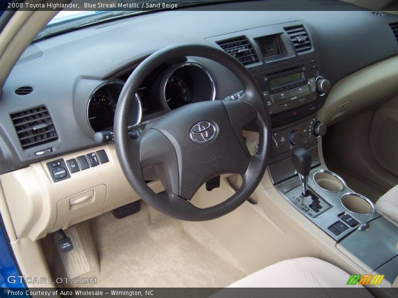 Blue Streak Metallic / Sand Beige 2008 Toyota Highlander