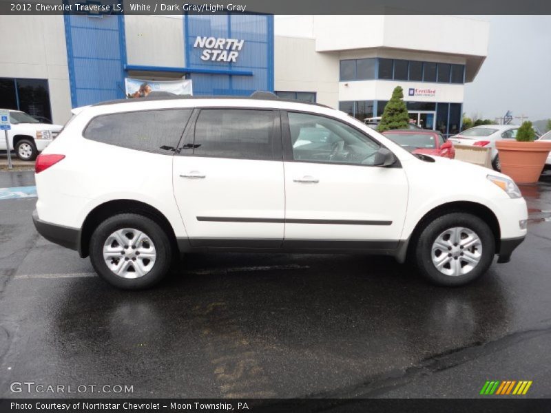 White / Dark Gray/Light Gray 2012 Chevrolet Traverse LS