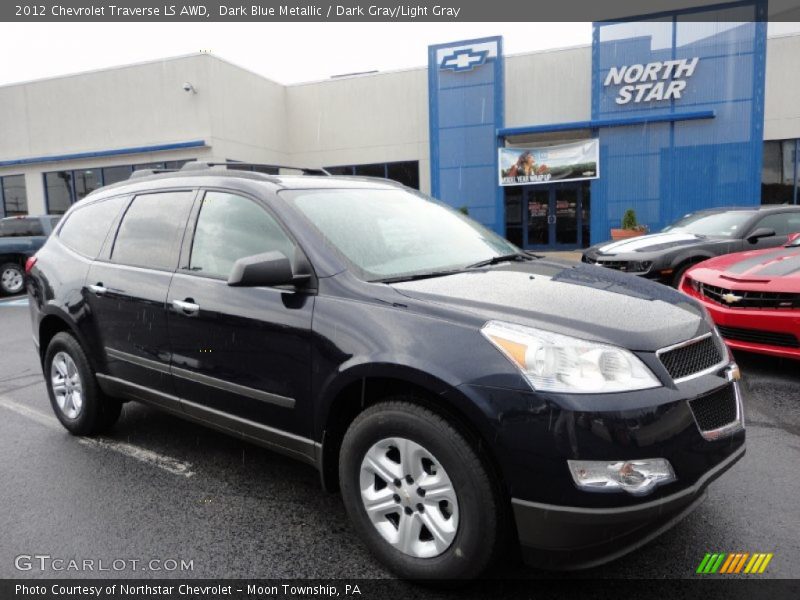 Dark Blue Metallic / Dark Gray/Light Gray 2012 Chevrolet Traverse LS AWD