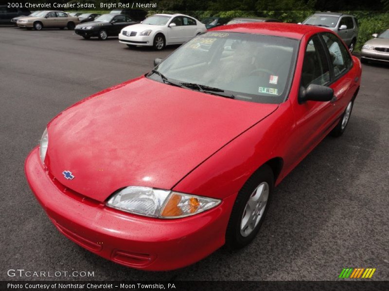 Bright Red / Neutral 2001 Chevrolet Cavalier Sedan