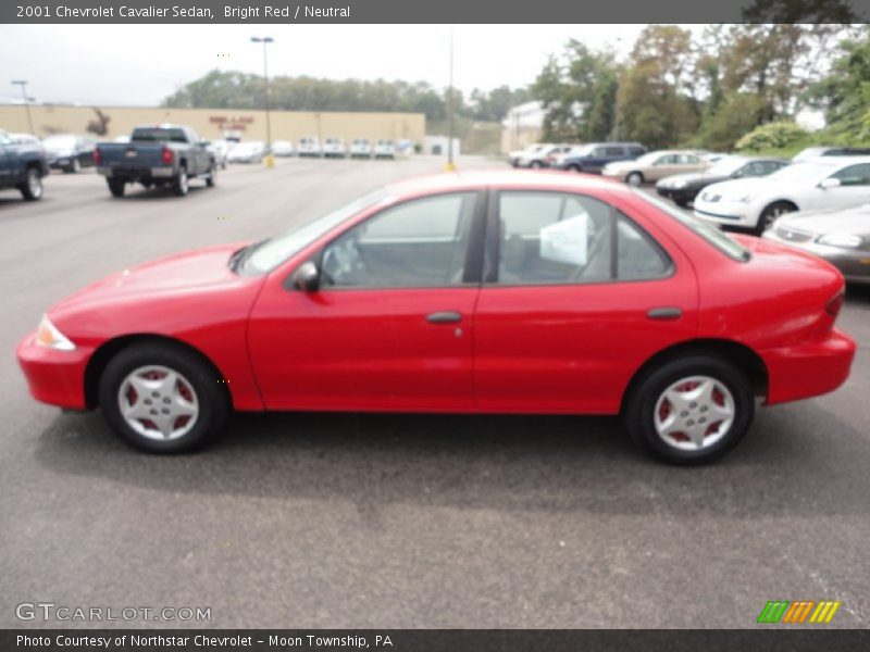 Bright Red / Neutral 2001 Chevrolet Cavalier Sedan
