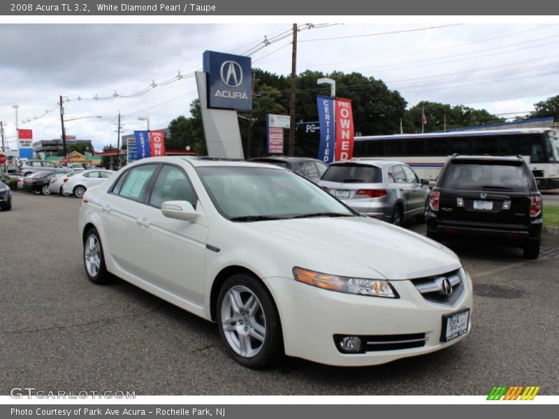White Diamond Pearl / Taupe 2008 Acura TL 3.2