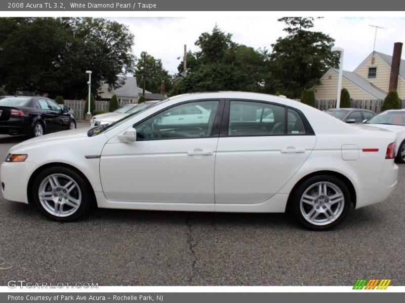 White Diamond Pearl / Taupe 2008 Acura TL 3.2