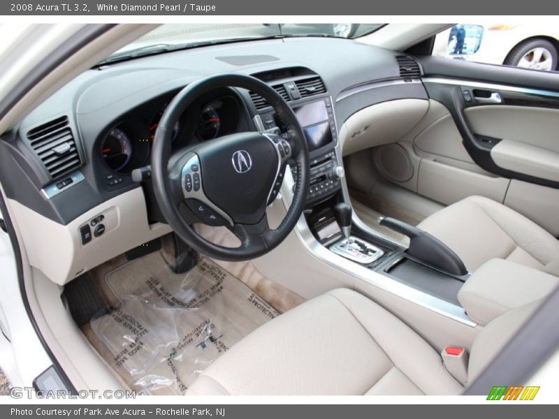 White Diamond Pearl / Taupe 2008 Acura TL 3.2