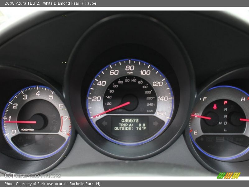 White Diamond Pearl / Taupe 2008 Acura TL 3.2