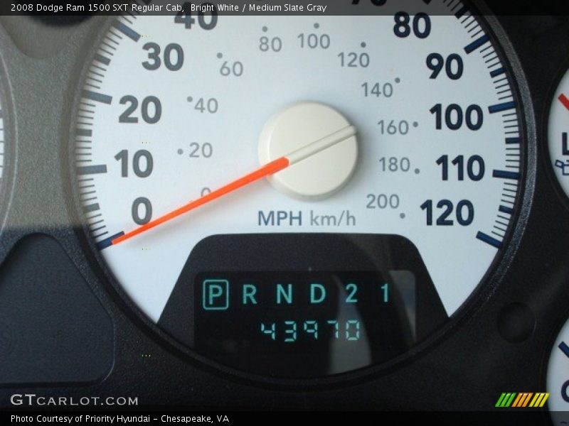 Bright White / Medium Slate Gray 2008 Dodge Ram 1500 SXT Regular Cab