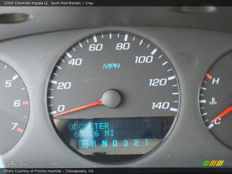 Sport Red Metallic / Gray 2006 Chevrolet Impala LS