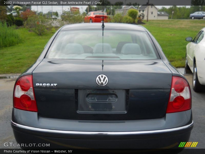 Blue Anthracite Pearl / Grey 2002 Volkswagen Passat GLS Sedan