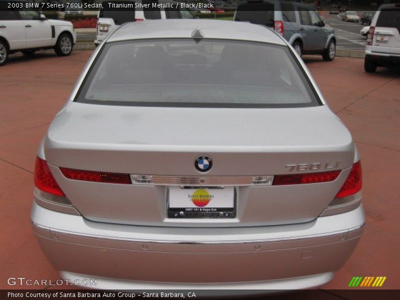 Titanium Silver Metallic / Black/Black 2003 BMW 7 Series 760Li Sedan