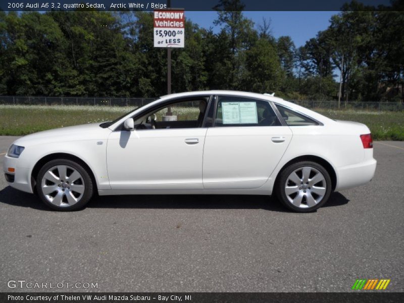 Arctic White / Beige 2006 Audi A6 3.2 quattro Sedan