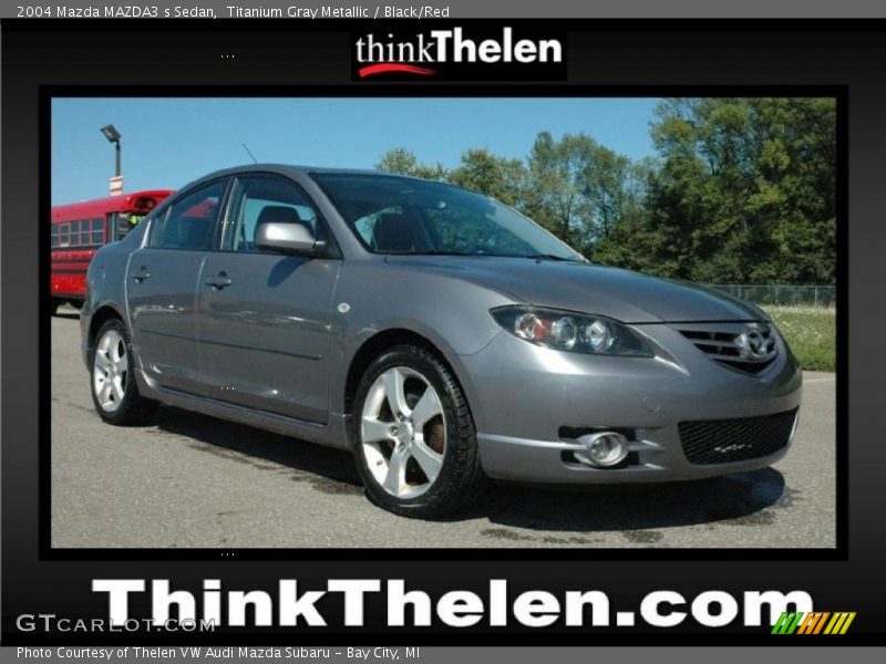 Titanium Gray Metallic / Black/Red 2004 Mazda MAZDA3 s Sedan