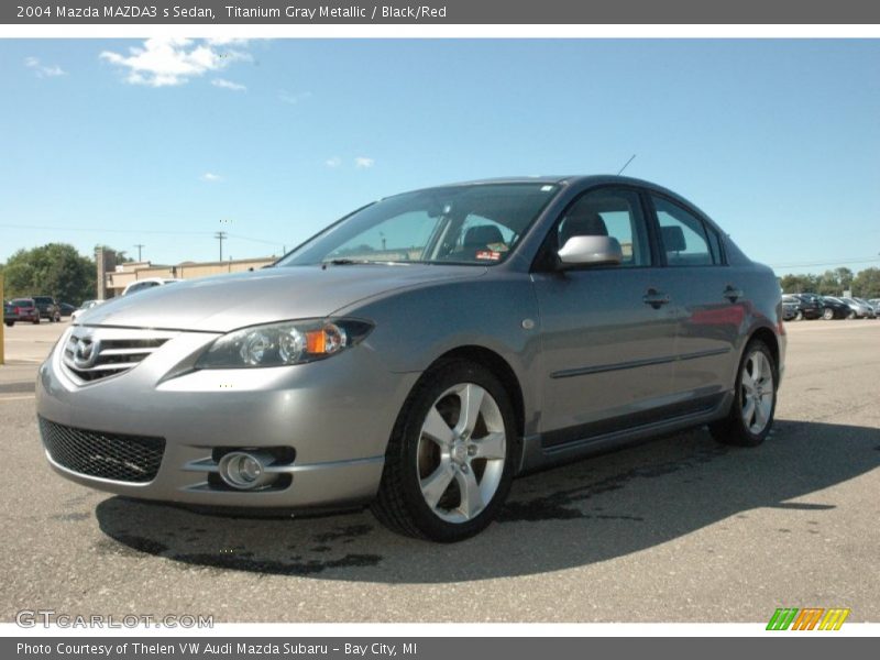 Titanium Gray Metallic / Black/Red 2004 Mazda MAZDA3 s Sedan