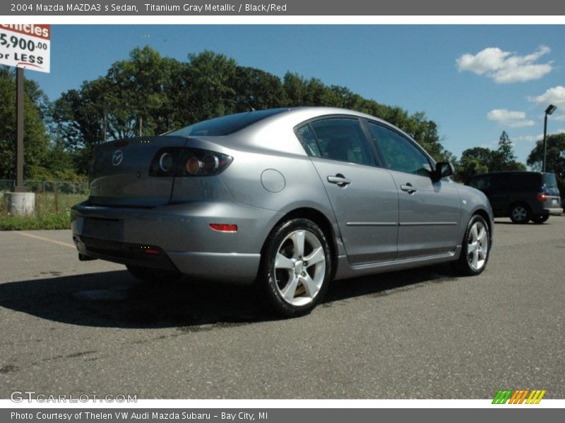 Titanium Gray Metallic / Black/Red 2004 Mazda MAZDA3 s Sedan