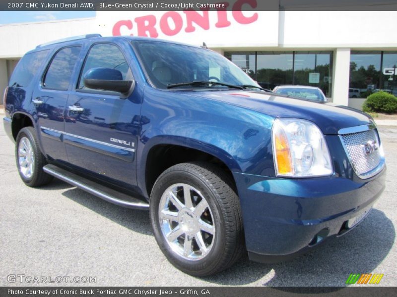 Blue-Green Crystal / Cocoa/Light Cashmere 2007 GMC Yukon Denali AWD