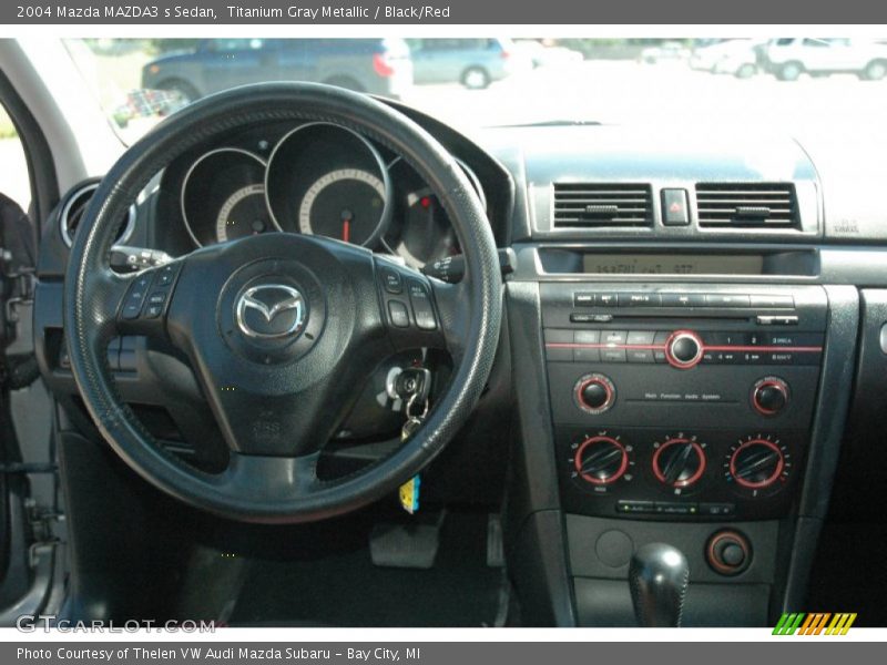 Titanium Gray Metallic / Black/Red 2004 Mazda MAZDA3 s Sedan