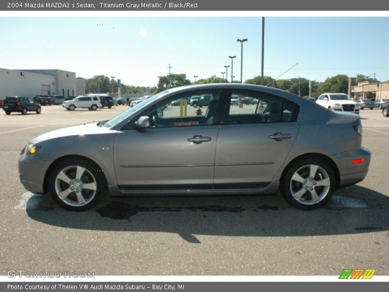Titanium Gray Metallic / Black/Red 2004 Mazda MAZDA3 s Sedan