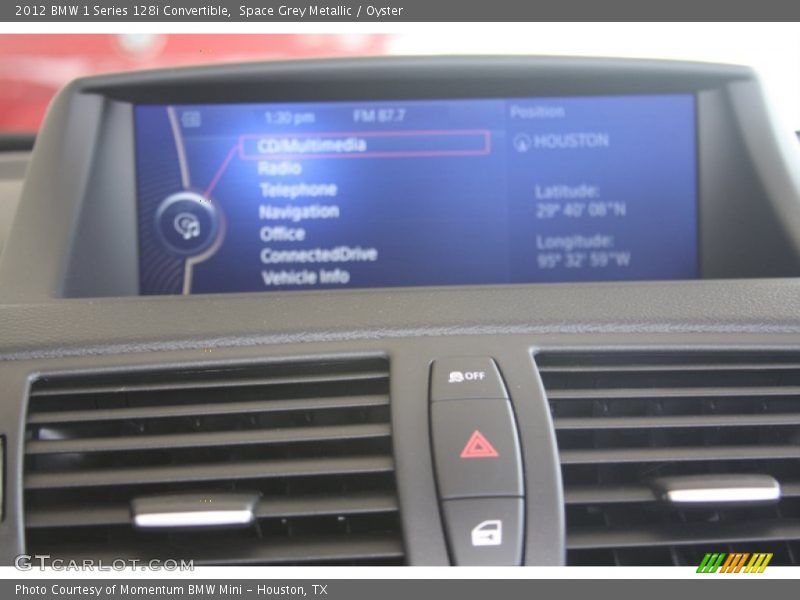 Space Grey Metallic / Oyster 2012 BMW 1 Series 128i Convertible