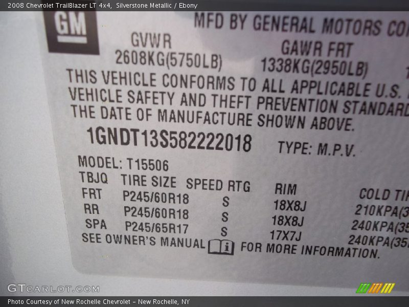 Silverstone Metallic / Ebony 2008 Chevrolet TrailBlazer LT 4x4