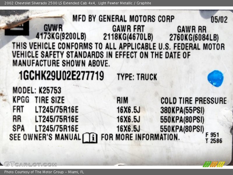 Light Pewter Metallic / Graphite 2002 Chevrolet Silverado 2500 LS Extended Cab 4x4