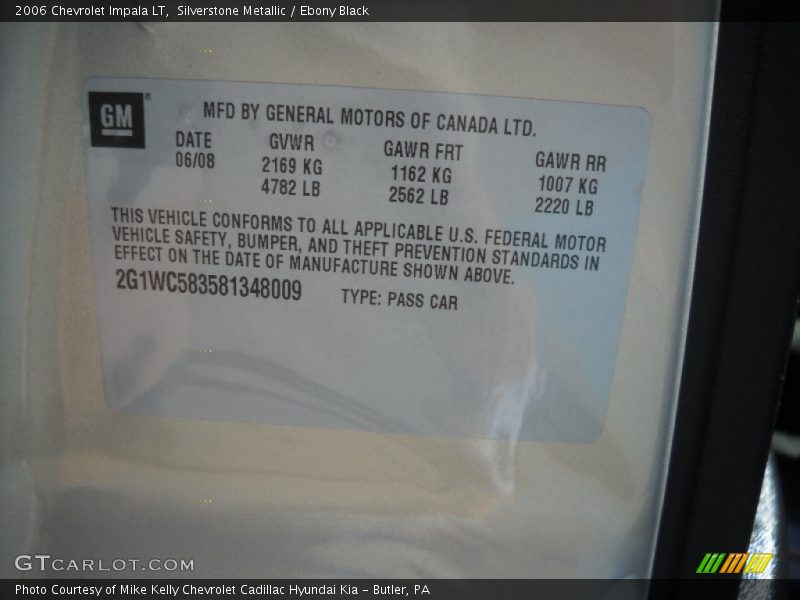 Silverstone Metallic / Ebony Black 2006 Chevrolet Impala LT