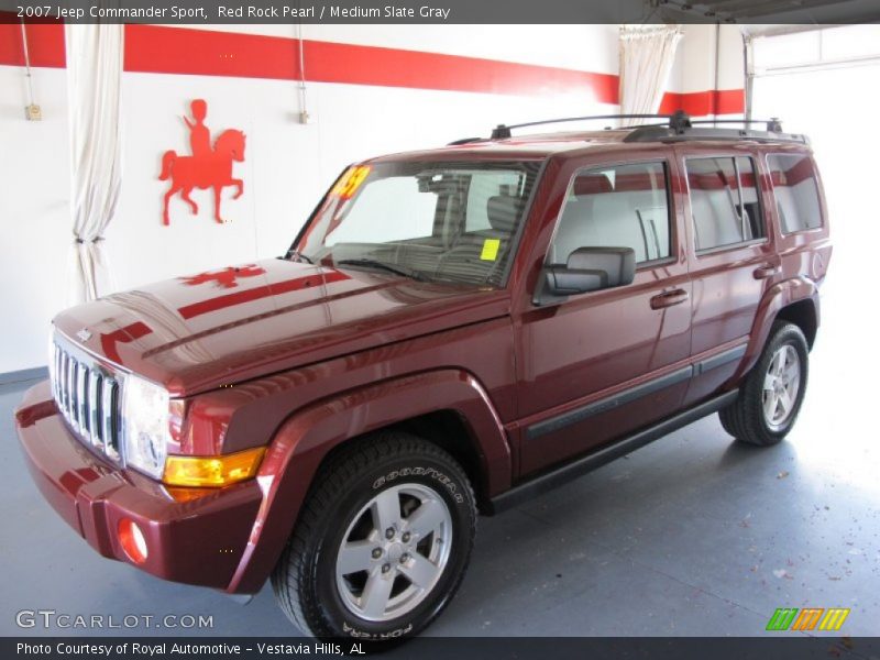 Red Rock Pearl / Medium Slate Gray 2007 Jeep Commander Sport