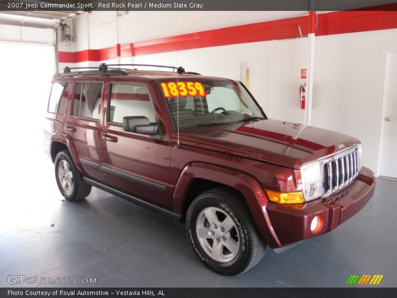 Red Rock Pearl / Medium Slate Gray 2007 Jeep Commander Sport