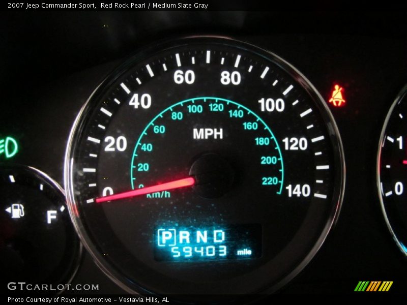 Red Rock Pearl / Medium Slate Gray 2007 Jeep Commander Sport