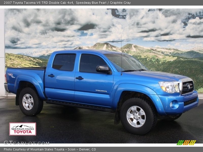 Speedway Blue Pearl / Graphite Gray 2007 Toyota Tacoma V6 TRD Double Cab 4x4