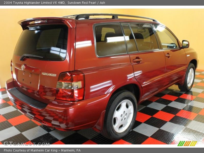 Sundown Red Pearl / Ash 2004 Toyota Highlander Limited V6 4WD